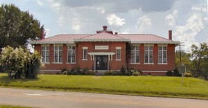 The historic Carnegie Library building in Houston, Mississippi
